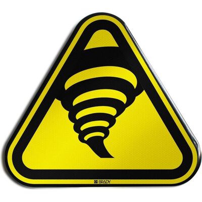 Brady, Sicherheitskennzeichnung, W/W074/NT/RFLBD-TRI400-1, ISO Sicherheitsschild - Warnung Tornadogebiet, Aluminium laminier Brady, Sicherheitskennzeichnung, W/W074/NT/RFLBD-TRI400-1, ISO Sicherheitsschild - Warnung Tornadogebiet, Aluminium laminier