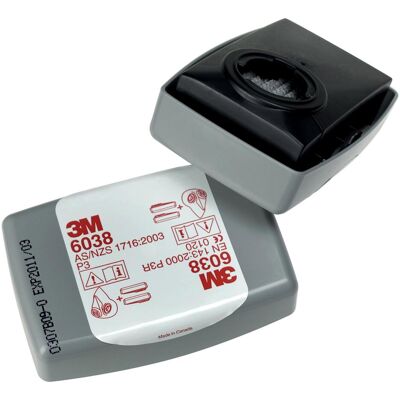 3M Atemschutzmaske, Partikelfilter mit Aktivkohle, P3R 6038 20 St. (P3 R, 20x) 3M Atemschutzmaske, Partikelfilter mit Aktivkohle, P3R 6038 20 St. (P3 R, 20x)