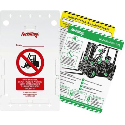 Brady, Sicherheitskennzeichnung, FLT-GE-DCB, Forkliftag-Heft, Heft für Tagesprotokolle - Deutsch Brady, Sicherheitskennzeichnung, FLT-GE-DCB, Forkliftag-Heft, Heft für Tagesprotokolle - Deutsch