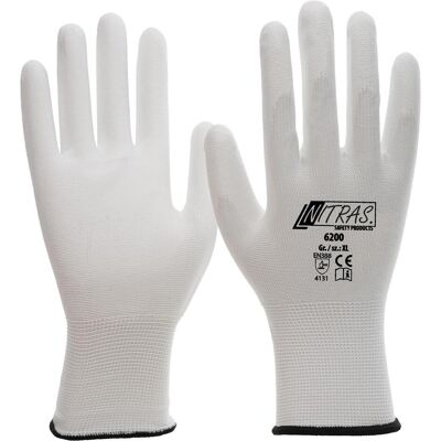 Nitras, Schutzhandschuhe, 12 Paar Nylonhandschuhe 6200, weiss, Gr. S - 3XL (3XL, S) Nitras, Schutzhandschuhe, 12 Paar Nylonhandschuhe 6200, weiss, Gr. S - 3XL (3XL, S)