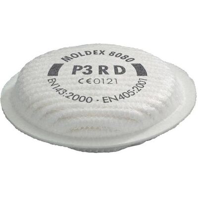Moldex, Atemschutzmaske, Partikelfilter 808001 EN 143:2000 + A1:2006 P3 R D f. Serie 8000 (P3R D, 8x) Moldex, Atemschutzmaske, Partikelfilter 808001 EN 143:2000 + A1:2006 P3 R D f. Serie 8000 (P3R D, 8x)