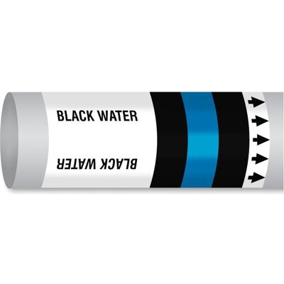 Brady, Sicherheitskennzeichnung, B-7541, ISO 14726 IMO Rohrmarkierer - Back Water (Schmutzwasser aus Toiletten, Urinalbecken Brady, Sicherheitskennzeichnung, B-7541, ISO 14726 IMO Rohrmarkierer - Back Water (Schmutzwasser aus Toiletten, Urinalbecken