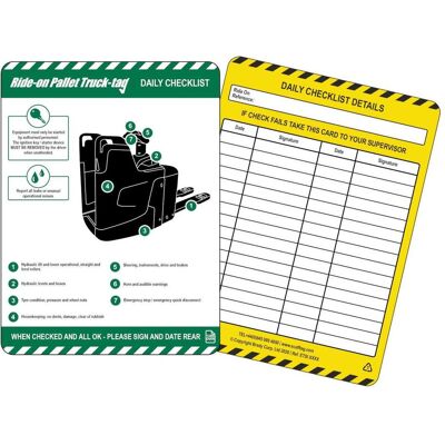 Brady, Sicherheitskennzeichnung, Ride-on Pallet Truck Tag Brady, Sicherheitskennzeichnung, Ride-on Pallet Truck Tag