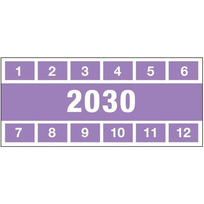 Brady, Sicherheitskennzeichnung, DATE INSPECTION LABELS 30 57x25 B-500, Prüfplakette 2030, violett, rechteckig 57 x 25 mm (22 Brady, Sicherheitskennzeichnung, DATE INSPECTION LABELS 30 57x25 B-500, Prüfplakette 2030, violett, rechteckig 57 x 25 mm (22