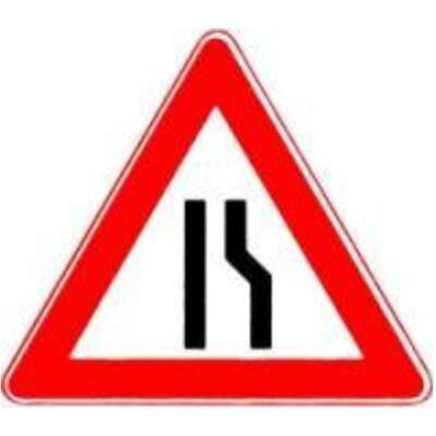 Magni, Sicherheitskennzeichnung, VKZ.121-10 Dreieck 900mm verengte Fahrbahn rechts RAL-Gütezeichen Folie RA2 Magni, Sicherheitskennzeichnung, VKZ.121-10 Dreieck 900mm verengte Fahrbahn rechts RAL-Gütezeichen Folie RA2