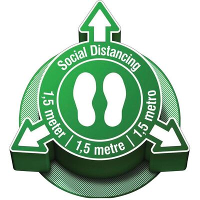 Brady, Sicherheitskennzeichnung, Zeichen für Social Distancing "5 meter / 1.5 metre / 1.5 metro, Social Distancing 1", Vinyl, B Brady, Sicherheitskennzeichnung, Zeichen für Social Distancing "5 meter / 1.5 metre / 1.5 metro, Social Distancing 1", Vinyl, B