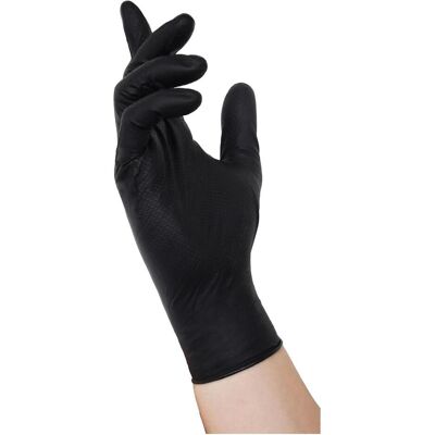 Nitras, Schutzhandschuhe, Einmalhandschuhe schwarz, Tough Grip, 50 Stück in der Box Gr. XL (10) Nitras, Schutzhandschuhe, Einmalhandschuhe schwarz, Tough Grip, 50 Stück in der Box Gr. XL (10)