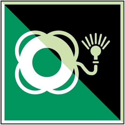 Brady, Sicherheitskennzeichnung, Rettungsring mit Lampe Brady, Sicherheitskennzeichnung, Rettungsring mit Lampe