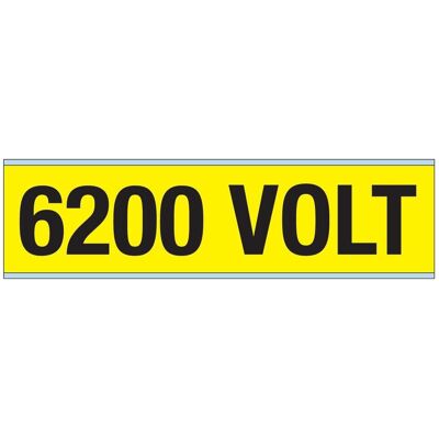 Brady, Sicherheitskennzeichnung, Kennzeichnungen für Leitungen und Stromspannung, 6.200 Volt Brady, Sicherheitskennzeichnung, Kennzeichnungen für Leitungen und Stromspannung, 6.200 Volt