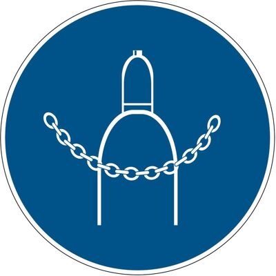 Brady, Sicherheitskennzeichnung, PIC 604-DIA 100-B7541, Gebotsschilder - Druckgasflasche durch Kette sichern Brady, Sicherheitskennzeichnung, PIC 604-DIA 100-B7541, Gebotsschilder - Druckgasflasche durch Kette sichern