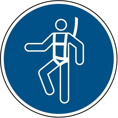 Brady, Sicherheitskennzeichnung, Wear safety harness - ISO 7010 Brady, Sicherheitskennzeichnung, Wear safety harness - ISO 7010