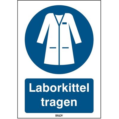 Brady, Sicherheitskennzeichnung, ISO-Sicherheitsschild - Laborkittel tragen Brady, Sicherheitskennzeichnung, ISO-Sicherheitsschild - Laborkittel tragen