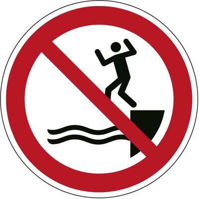 Brady, Sicherheitskennzeichnung, ISO-Sicherheitsschild - Nicht in das Wasser springen Brady, Sicherheitskennzeichnung, ISO-Sicherheitsschild - Nicht in das Wasser springen