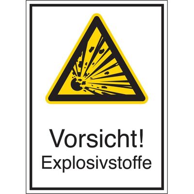 Brady, Sicherheitskennzeichnung, STD-738-262X371-B-7527, Warnschilder - Vorsicht! Explosivstoffe Brady, Sicherheitskennzeichnung, STD-738-262X371-B-7527, Warnschilder - Vorsicht! Explosivstoffe