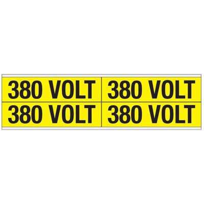 Brady, Sicherheitskennzeichnung, Kennzeichnungen für Leitungen und Stromspannung, 380 Volt Brady, Sicherheitskennzeichnung, Kennzeichnungen für Leitungen und Stromspannung, 380 Volt