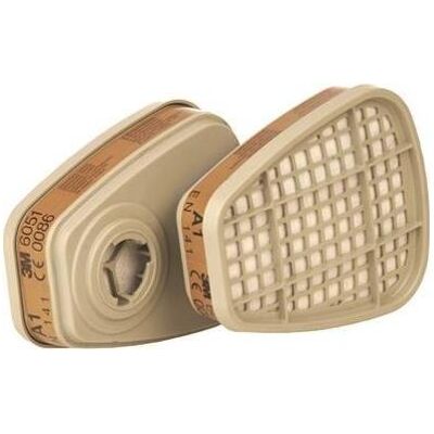 3M Atemschutzmaske, -Gasfilter 6051 A1R gegen organische Gase+Dämpfe (Pack mit 2 St) (A1, 2x) 3M Atemschutzmaske, -Gasfilter 6051 A1R gegen organische Gase+Dämpfe (Pack mit 2 St) (A1, 2x)