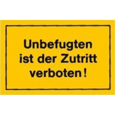 Allgemeines Verbotszeichen - 250x150mm - Gelb-Schwarz Allgemeines Verbotszeichen - 250x150mm - Gelb-Schwarz