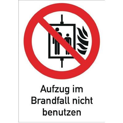 HP Autozubehör, Sicherheitskennzeichnung, Verbotszeichen ASR A1.3/DIN EN ISO 7010 Aufzug im Brandfall nicht benutzen Folie HP Autozubehör, Sicherheitskennzeichnung, Verbotszeichen ASR A1.3/DIN EN ISO 7010 Aufzug im Brandfall nicht benutzen Folie