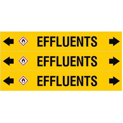 Brady, Sicherheitskennzeichnung, ASME - Rohrmarkierer - Effluents Brady, Sicherheitskennzeichnung, ASME - Rohrmarkierer - Effluents