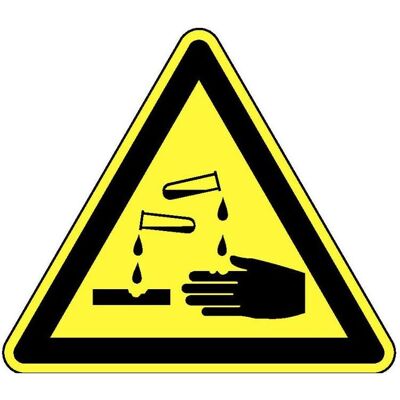 BRW, Sicherheitskennzeichnung, Warnschild Ätzende Stoffe - 10 cm BRW, Sicherheitskennzeichnung, Warnschild Ätzende Stoffe - 10 cm