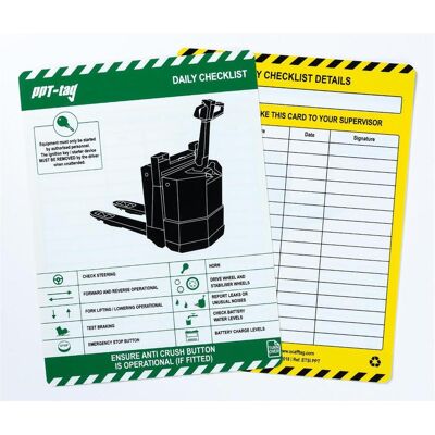 Brady, Sicherheitskennzeichnung, Scafftag, ENT-GB-ETSI-STD-PPT-50, Powered Pallet Truck Tag Standard-Einsteckschilder, Polypropyle Brady, Sicherheitskennzeichnung, Scafftag, ENT-GB-ETSI-STD-PPT-50, Powered Pallet Truck Tag Standard-Einsteckschilder, Polypropyle
