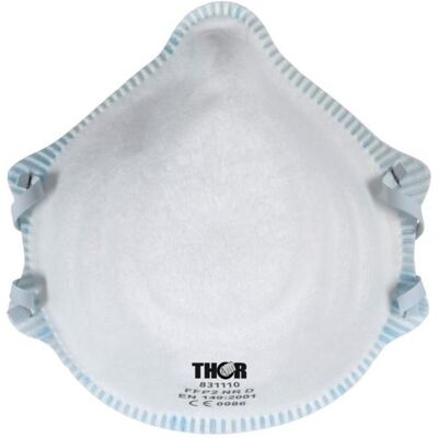 Thor Atemschutzmaske, Respirator,, One size, white, PP, FFP2 NR D, without valve - (20 pcs./pack) (FFP2, 20x) Thor Atemschutzmaske, Respirator,, One size, white, PP, FFP2 NR D, without valve - (20 pcs./pack) (FFP2, 20x)
