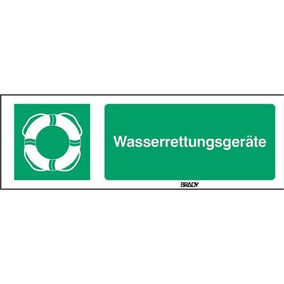 Brady, Sicherheitskennzeichnung, E/E061/DE279/ALU-150X50-1, ISO-Sicherheitsschild – Wasserrettungsgeräte Brady, Sicherheitskennzeichnung, E/E061/DE279/ALU-150X50-1, ISO-Sicherheitsschild – Wasserrettungsgeräte