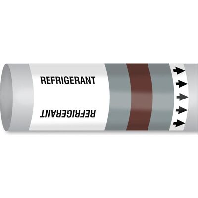 Brady, Sicherheitskennzeichnung, B-7541, ISO 14726 IMO Rohrmarkierer - Kühlmittel, Polyester, Grau/Kastanienbraun/Grau, glänz Brady, Sicherheitskennzeichnung, B-7541, ISO 14726 IMO Rohrmarkierer - Kühlmittel, Polyester, Grau/Kastanienbraun/Grau, glänz