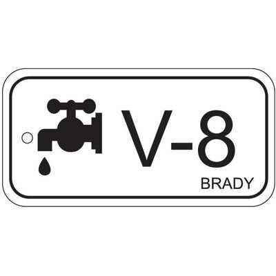 Brady, Sicherheitskennzeichnung, B-7527, Polypropylen Schild, Energy Source Tag - Valve/Ventil, 75 x 38mm, Schwarz auf Weiss Brady, Sicherheitskennzeichnung, B-7527, Polypropylen Schild, Energy Source Tag - Valve/Ventil, 75 x 38mm, Schwarz auf Weiss