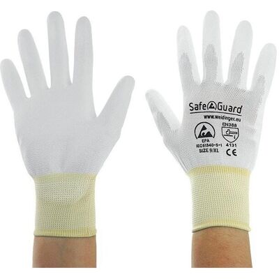 Top Swede, Schutzhandschuhe, ESD-Handschuh, beschichtete Handflächen (weiss) Grösse XL: weiss/gelb (XL) Top Swede, Schutzhandschuhe, ESD-Handschuh, beschichtete Handflächen (weiss) Grösse XL: weiss/gelb (XL)