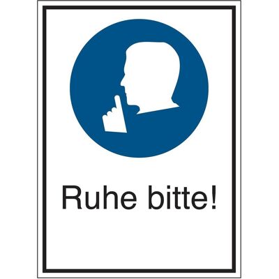 Brady, Sicherheitskennzeichnung, STD-420-262X371-B-7527, Gebotsschilder - Ruhe bitte! Brady, Sicherheitskennzeichnung, STD-420-262X371-B-7527, Gebotsschilder - Ruhe bitte!