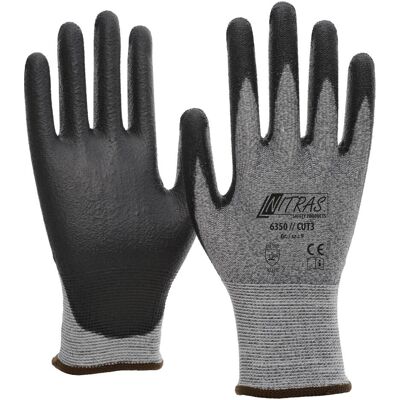 Nitras, Schutzhandschuhe, CUT3, Schnittschutzhandschuhe, Spezialgarn, grau, PU-Beschichtung, schwarz, teilbeschichtet a (10, 11, 6, 7, 8, 9) Nitras, Schutzhandschuhe, CUT3, Schnittschutzhandschuhe, Spezialgarn, grau, PU-Beschichtung, schwarz, teilbeschichtet a (10, 11, 6, 7, 8, 9)
