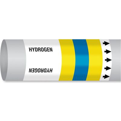 Brady, Sicherheitskennzeichnung, B-7541, ISO 14726 IMO Rohrmarkierer - Wasserstoff, Polyester, Gelb/Blau/Gelb, glänzend, 225. Brady, Sicherheitskennzeichnung, B-7541, ISO 14726 IMO Rohrmarkierer - Wasserstoff, Polyester, Gelb/Blau/Gelb, glänzend, 225.