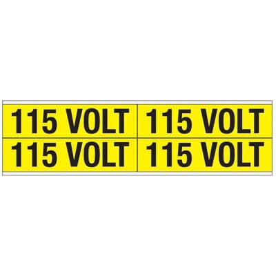 Brady, Sicherheitskennzeichnung, Kennzeichnungen für Leitungen und Stromspannung, 115 Volt Brady, Sicherheitskennzeichnung, Kennzeichnungen für Leitungen und Stromspannung, 115 Volt