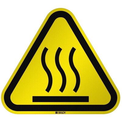 Brady, Sicherheitskennzeichnung, ISO Safety Sign Warning Hot Brady, Sicherheitskennzeichnung, ISO Safety Sign Warning Hot