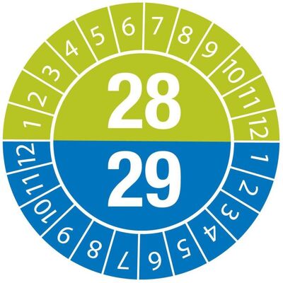 Brady, Sicherheitskennzeichnung, Prüfplaketten 28/29 Durchmesser 25 B-7541 Brady, Sicherheitskennzeichnung, Prüfplaketten 28/29 Durchmesser 25 B-7541