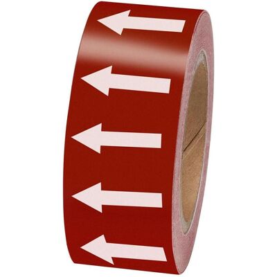 Brady, Sicherheitskennzeichnung, B-7541, Rohrmarkierung - Pfeilbänder, Laminierter Polyester, Weiss auf Rot, 50.00 mm x 33.00 Brady, Sicherheitskennzeichnung, B-7541, Rohrmarkierung - Pfeilbänder, Laminierter Polyester, Weiss auf Rot, 50.00 mm x 33.00