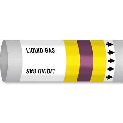 Brady, Sicherheitskennzeichnung, B-7541, ISO 14726 IMO Rohrmarkierer - Flüssiggas, Polyester, Gelb/Violett/Gelb, glänzend, 40 Brady, Sicherheitskennzeichnung, B-7541, ISO 14726 IMO Rohrmarkierer - Flüssiggas, Polyester, Gelb/Violett/Gelb, glänzend, 40