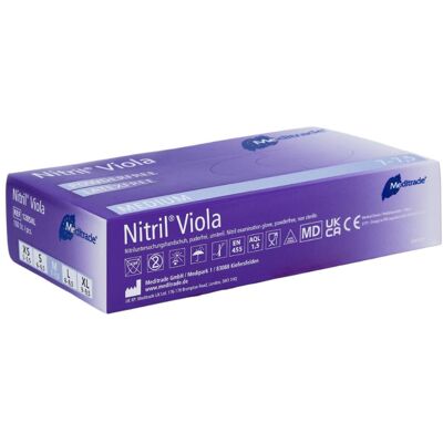 Meditrade, Schutzhandschuhe, Nitril Viola Untersuchungshandschuh aus Nitril, puderfrei, X-Small (5,5) (XS) Meditrade, Schutzhandschuhe, Nitril Viola Untersuchungshandschuh aus Nitril, puderfrei, X-Small (5,5) (XS)