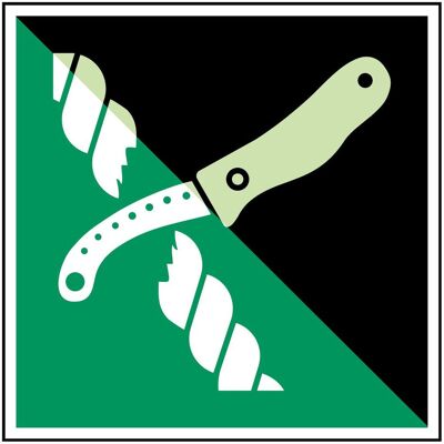 Brady, Sicherheitskennzeichnung, ISO-Sicherheitsschild - Messer für Rettungsfloss Brady, Sicherheitskennzeichnung, ISO-Sicherheitsschild - Messer für Rettungsfloss