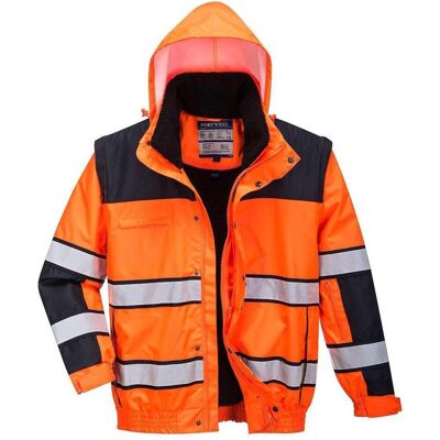 Portwest, Arbeitsjacke, Bomberjack Oranje met reflectiestrepen C466. (L) Portwest, Arbeitsjacke, Bomberjack Oranje met reflectiestrepen C466. (L)