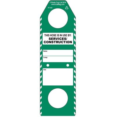 Brady, Sicherheitskennzeichnung, PROC-GB-PT 043-50, Hose in use (construction services) - Anhänger, Polypropylene, Schwarz au Brady, Sicherheitskennzeichnung, PROC-GB-PT 043-50, Hose in use (construction services) - Anhänger, Polypropylene, Schwarz au