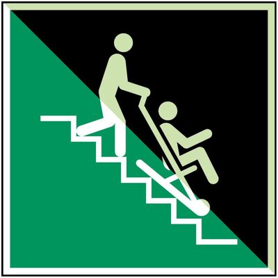 Brady, Sicherheitskennzeichnung, ISO-Sicherheitsschild - Evakuierungsstuhl Brady, Sicherheitskennzeichnung, ISO-Sicherheitsschild - Evakuierungsstuhl