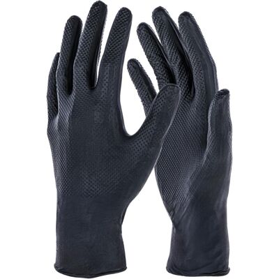 Kerbl, Schutzhandschuhe, 50x Einmalhandschuh X-Grip Black, Einweghandschuh, 24cm, unisex, schwarz, verschiedene Grössen (M) Kerbl, Schutzhandschuhe, 50x Einmalhandschuh X-Grip Black, Einweghandschuh, 24cm, unisex, schwarz, verschiedene Grössen (M)