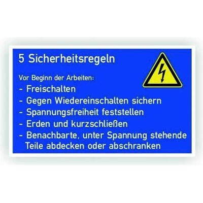 Cimco, Sicherheitskennzeichnung, GS 5 Sicherheitsregeln, 1 Stück Cimco, Sicherheitskennzeichnung, GS 5 Sicherheitsregeln, 1 Stück