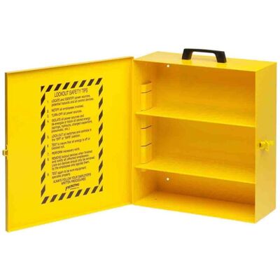 Brady, Zubehör Arbeitsschutz, Industrielle Lockout Station, Pulverbeschichtetes Metall, Gelb, 406 x 355 x 152 mm, Beschrif Brady, Zubehör Arbeitsschutz, Industrielle Lockout Station, Pulverbeschichtetes Metall, Gelb, 406 x 355 x 152 mm, Beschrif