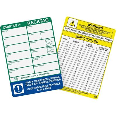 Brady, Sicherheitskennzeichnung, RackTag insert Brady, Sicherheitskennzeichnung, RackTag insert