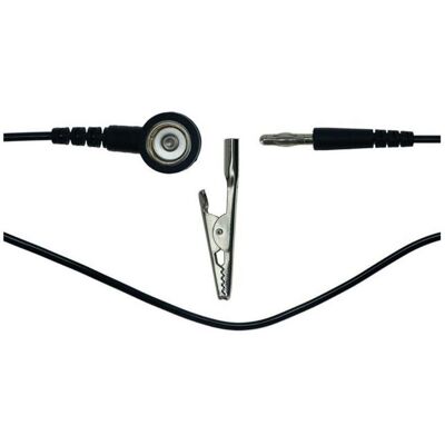 Safeguard, Zubehör Arbeitsschutz, ESD-Erdungskabel, 10 mm Druckknopf/Bananenstecker, schwarz, 1,8 m Safeguard, Zubehör Arbeitsschutz, ESD-Erdungskabel, 10 mm Druckknopf/Bananenstecker, schwarz, 1,8 m