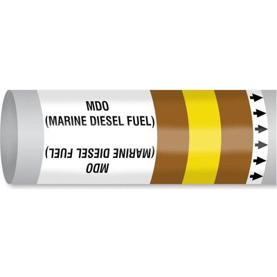 Brady, Sicherheitskennzeichnung, B-7541, ISO 14726 IMO Rohrmarkierer - Fuel: Mdo (Marine Diesel Fuel), Polyester, Braun/Gelb/ Brady, Sicherheitskennzeichnung, B-7541, ISO 14726 IMO Rohrmarkierer - Fuel: Mdo (Marine Diesel Fuel), Polyester, Braun/Gelb/
