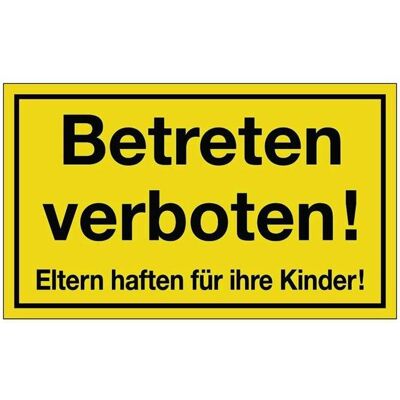 HP Autozubehör, Sicherheitskennzeichnung, Hinweiszeichen Betreten verboten L300xB200 mm gelb schwarz Kunststoff HP Autozubehör, Sicherheitskennzeichnung, Hinweiszeichen Betreten verboten L300xB200 mm gelb schwarz Kunststoff